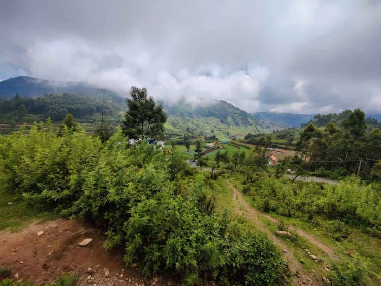 Mountain, valley, falls view commercial land for sale in poombarai 